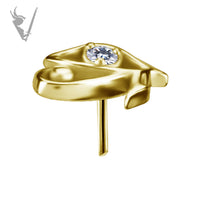 Valkyrie - 18k gold pvd -  Eye of Horus Threadless end  with a premium Zirconia
