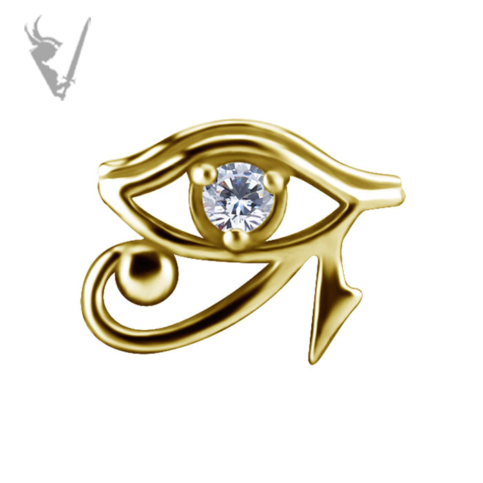Valkyrie - 18k gold pvd -  Eye of Horus Threadless end  with a premium Zirconia