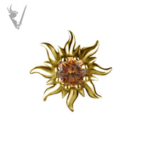 Valkyrie - 18k gold pvd -  Sun Threadless end  with a premium Zirconia