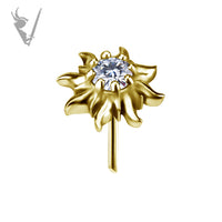 Valkyrie - 18k gold pvd -  Sun Threadless end  with a premium Zirconia
