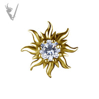 Valkyrie - 18k gold pvd -  Sun Threadless end  with a premium Zirconia
