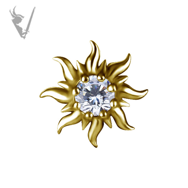 Valkyrie - 18k gold pvd -  Sun Threadless end  with a premium Zirconia