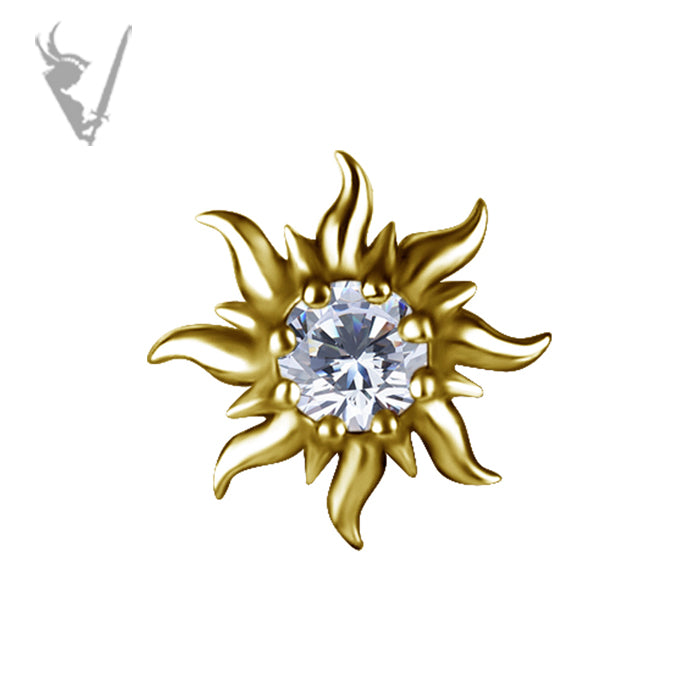 Valkyrie - 18k gold pvd -  Sun Threadless end  with a premium Zirconia