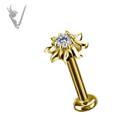 Valkyrie - 18k gold pvd -  Sun Threadless end  with a premium Zirconia