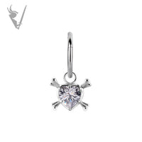Valkyrie - Heart and crossbones charm w/zirconia