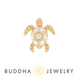 Buddha Jewelry Organics - Honu White Sapphire - Threadless End