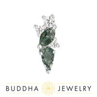 Buddha Jewelry Organics - Visionary - Moss Agate + White Topaz - Threadless End
