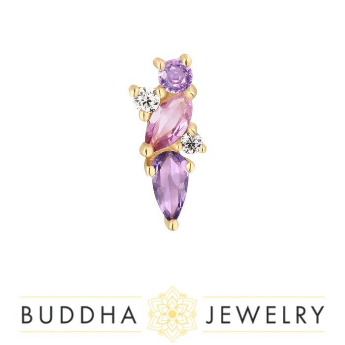 Buddha Jewelry Organics - Visionary - Amethyst + Pink Sapphire - Threadless End