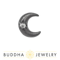 Buddha Jewelry Organics - Black Moon CZ Rhodium - Threadless End
