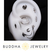 Buddha Jewelry Organics - Blade Rhodium - Threadless End
