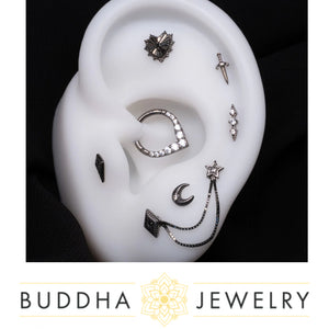 Buddha Jewelry Organics - Blade Rhodium - Threadless End