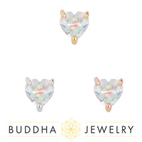 Buddha Jewelry Organics - Heart - Rainbow Moonstone - Threadless End
