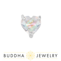 Buddha Jewelry Organics - Heart - Rainbow Moonstone - Threadless End
