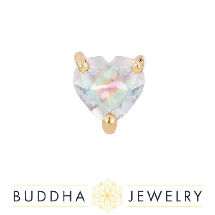 Buddha Jewelry Organics - Heart - Rainbow Moonstone - Threadless End