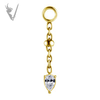 Valkyrie - 18K Gold hanger chain with pear shaped premium zirconia
