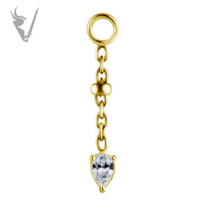 Valkyrie - 18K Gold hanger chain with pear shaped premium zirconia