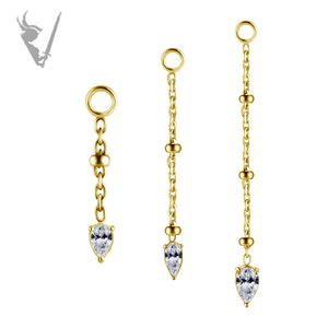 Valkyrie - 18K Gold hanger chain with pear shaped premium zirconia