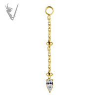 Valkyrie - 18K Gold hanger chain with pear shaped premium zirconia