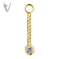 Valkyrie - 18K Gold hanger chain with round shaped premium zirconia
