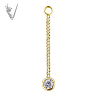 Valkyrie - 18K Gold hanger chain with round shaped premium zirconia
