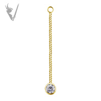 Valkyrie - 18K Gold hanger chain with round shaped premium zirconia