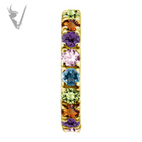 Valkyrie - 18K GOLD HINGED SEGMENT RING SET W. MULTICOLOR GENUINE GEMSTONES