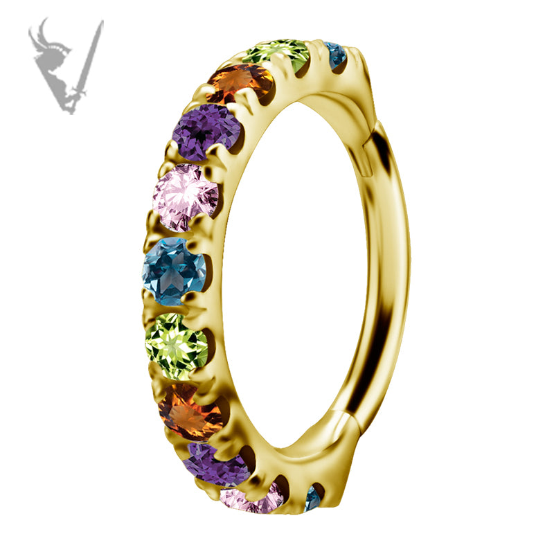 Valkyrie - 18K GOLD HINGED SEGMENT RING SET W. MULTICOLOR GENUINE GEMSTONES