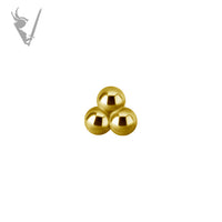 Valkyrie - 18k gold 3 bead nose screw
