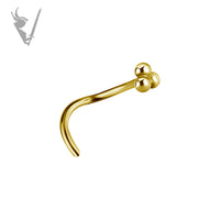 Valkyrie - 18k gold 3 bead nose screw
