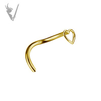 Valkyrie - 18k solid gold heart pigtail nosestud
