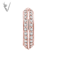 Valkyrie - Rose Gold PVD Stainless steel Hinged clicker ring. Set w. cubic zirconia
