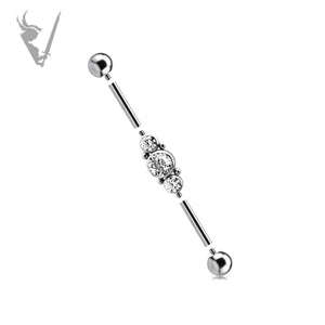 Valkyrie - Titanium internally threaded  jeweled industrial barbell