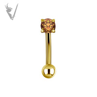 Valkyrie - Gold PVD titanium internal rook and eyebrow cluster set W/premium Zirconia
