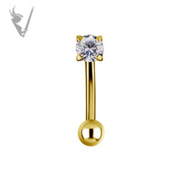 Valkyrie - Gold PVD titanium internal rook and eyebrow cluster set W/premium Zirconia
