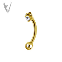 Valkyrie - Gold PVD titanium internal rook and eyebrow cluster set W/premium Zirconia
