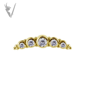 Valkyrie - 18k Gold Internally threaded attachment w/premium zirconia