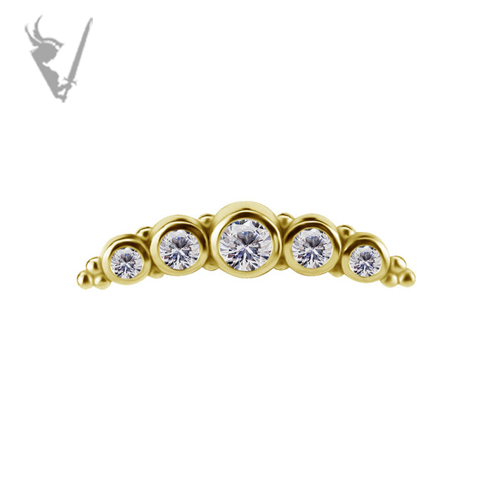 Valkyrie - 18k Gold Internally threaded attachment w/premium zirconia
