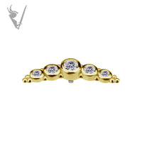Valkyrie - 18k Gold Internally threaded attachment w/premium zirconia