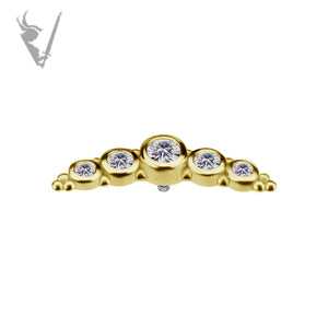 Valkyrie - 18k Gold Internally threaded attachment w/premium zirconia