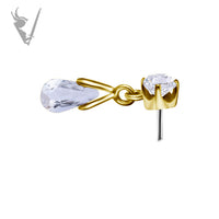 Valkyrie - 18k Gold threadless end - Genuine Topaz
