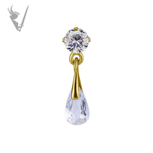 Valkyrie - 18k Gold threadless end - Genuine Topaz