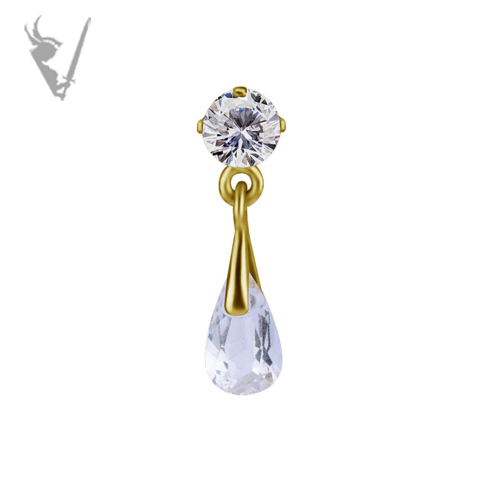Valkyrie - 18k Gold threadless end - Genuine Topaz