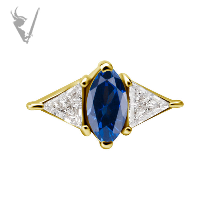 Valkyrie - 18k Gold threadless end - Synthetic Sapphire