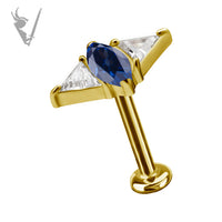 Valkyrie - 18k Gold threadless end - Synthetic Sapphire
