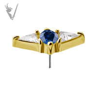 Valkyrie - 18k Gold threadless end - Synthetic Sapphire
