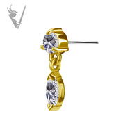 Valkyrie - 18k Gold threadless end - Double Stone
