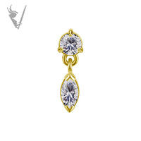 Valkyrie - 18k Gold threadless end - Double Stone
