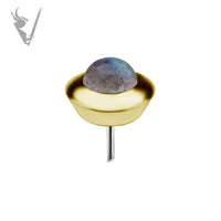 Valkyrie - 18k Gold threadless end - Genuine Labradorite
