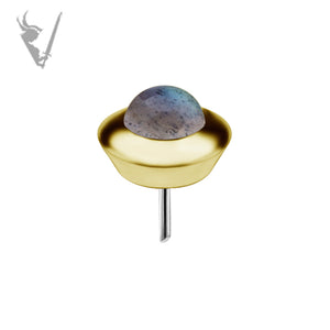 Valkyrie - 18k Gold threadless end - Genuine Labradorite