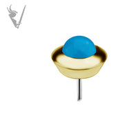 Valkyrie - 18k Gold threadless end - Genuine Turquoise
